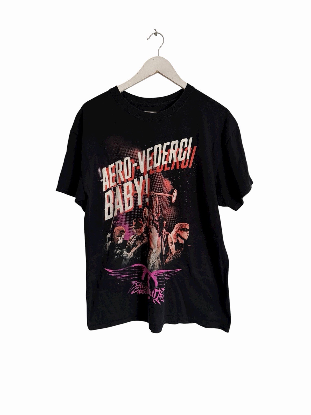 Aerosmith Tour T Shirt Band Tee Graphic Front Back European 2017 Black Size L