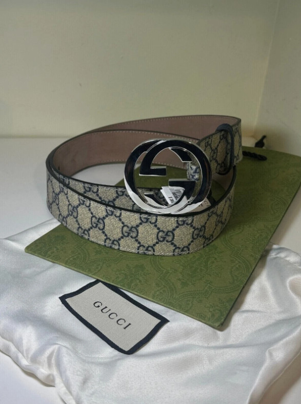 Blue GG Mono CanvasGucci Mens Belt