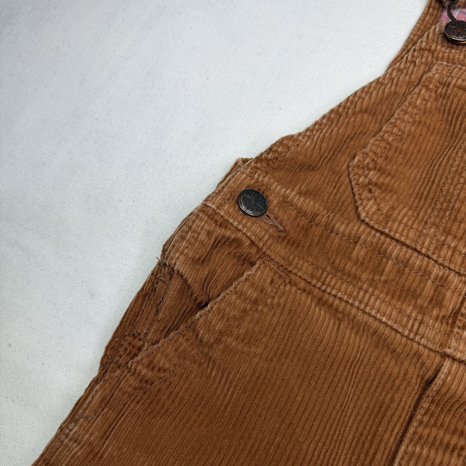 OshKosh B’gosh Baby Overalls Brown Corduroy 2T Infant Boy Girl Snap Legs Vintage