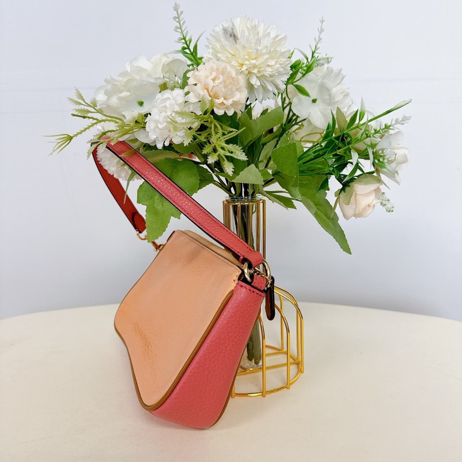 Coach C8877 Nolita 19 In Colorblock With Horse And Carriage In Gold/Faded Blush