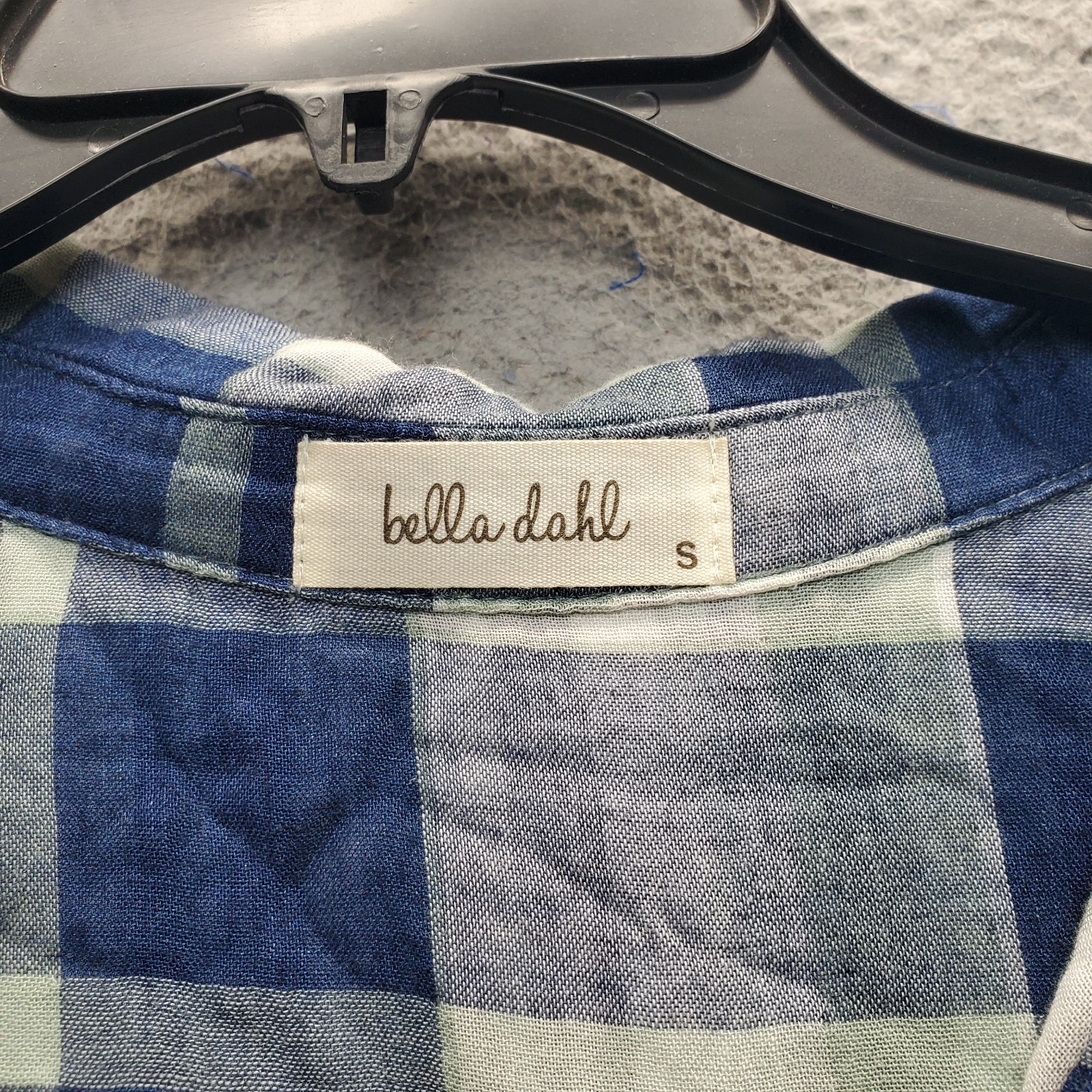 Bella Dahl Shirt Womens Small Multi Plaid Casual High Low Collared Button Up