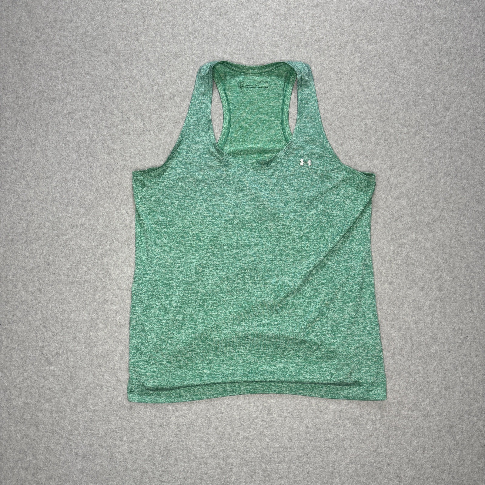 Under Armour Womens Medium Green Space Dye Racerback Tank Top Loose Fit Gym