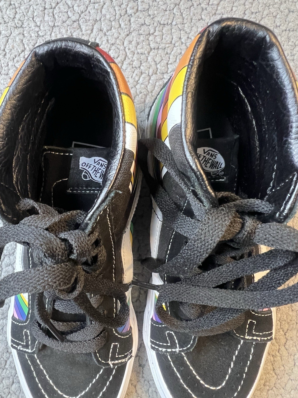 Vans SK8 Hi Reissue Refract True Black And White With Multi Colors Womens Size 5