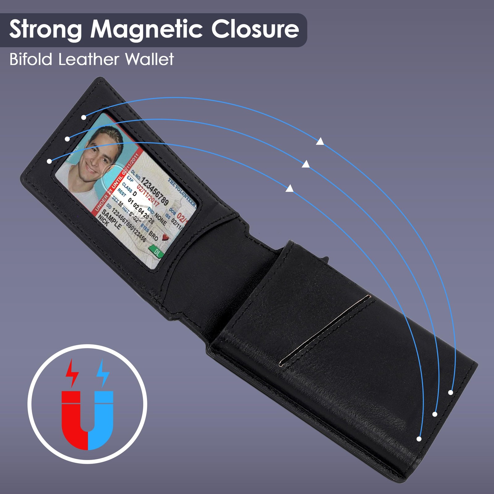 Onrique RFID Wallet for Men, 10 Pop Up Cardholder 4 x 2.6 x 0.6 inches, Black