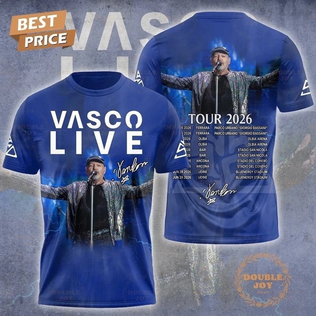 Vasco Rossi Tour 2026 Special Edition Blue 3D AOP T-Shirt BL2469