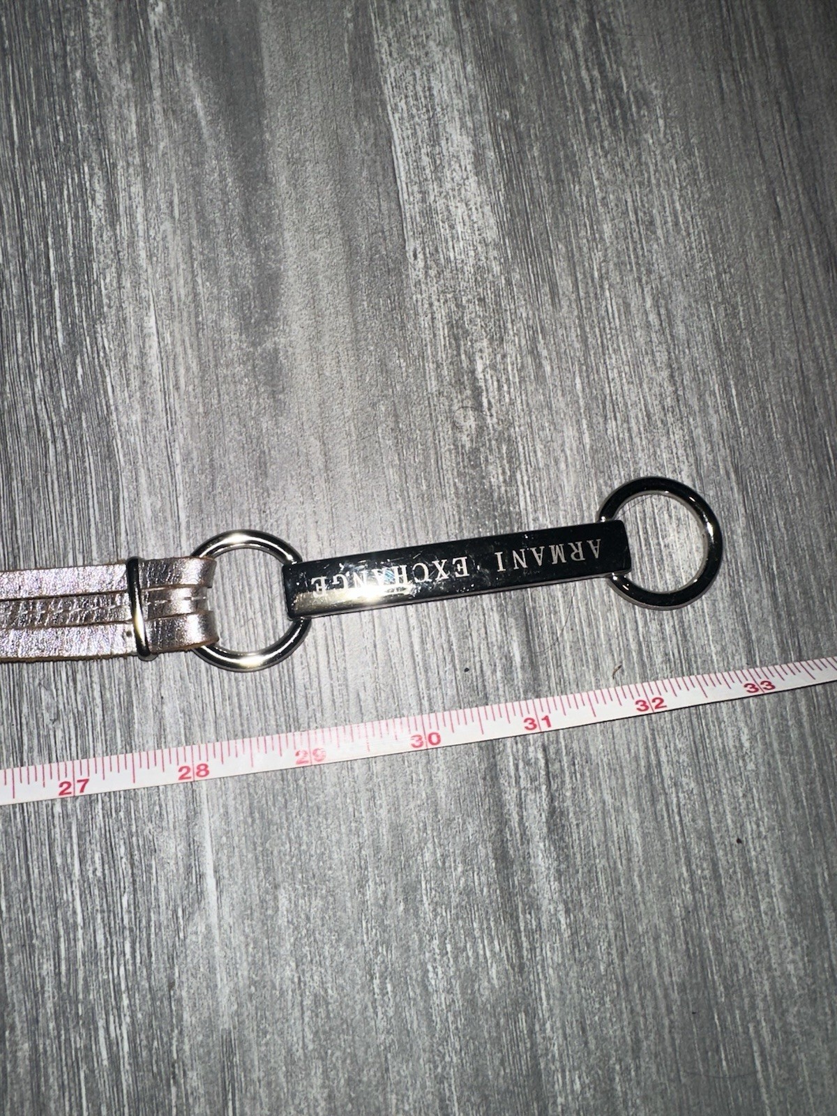 Y2K Vintage Boho Chic Streetwear Armani Exchange Leather Silver Belt S/M