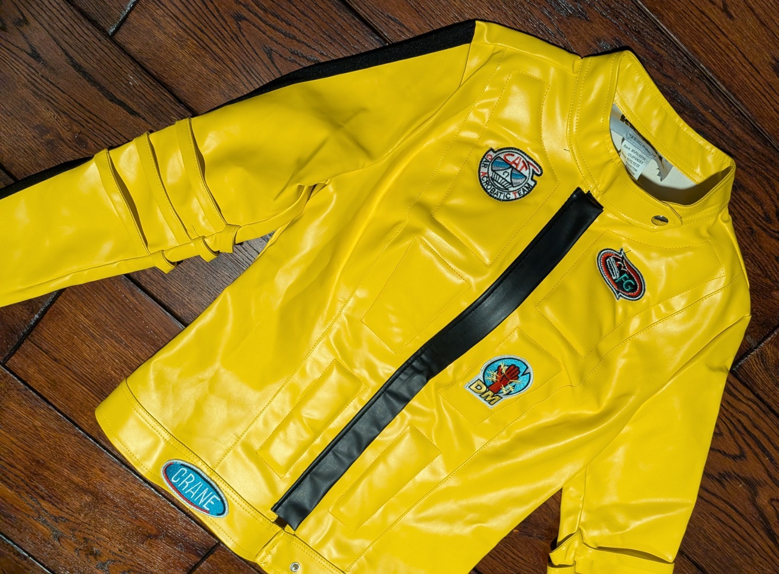 Kill Bill Vol I &II Uma Costume Jacket Faux Leather Yellow Cosplay Size S – NWT