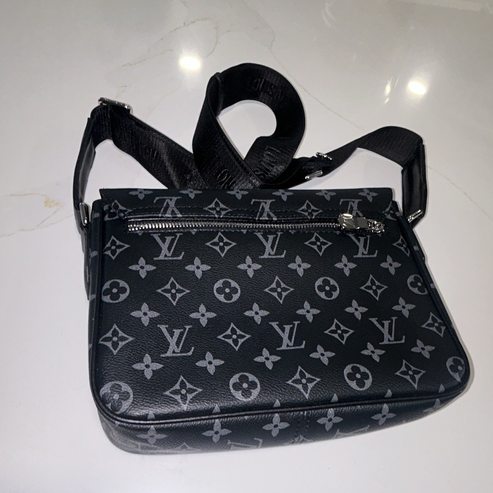 Louis Vuitton District PM Messenger Bag Monogram Eclipse Black Gray Crossbody