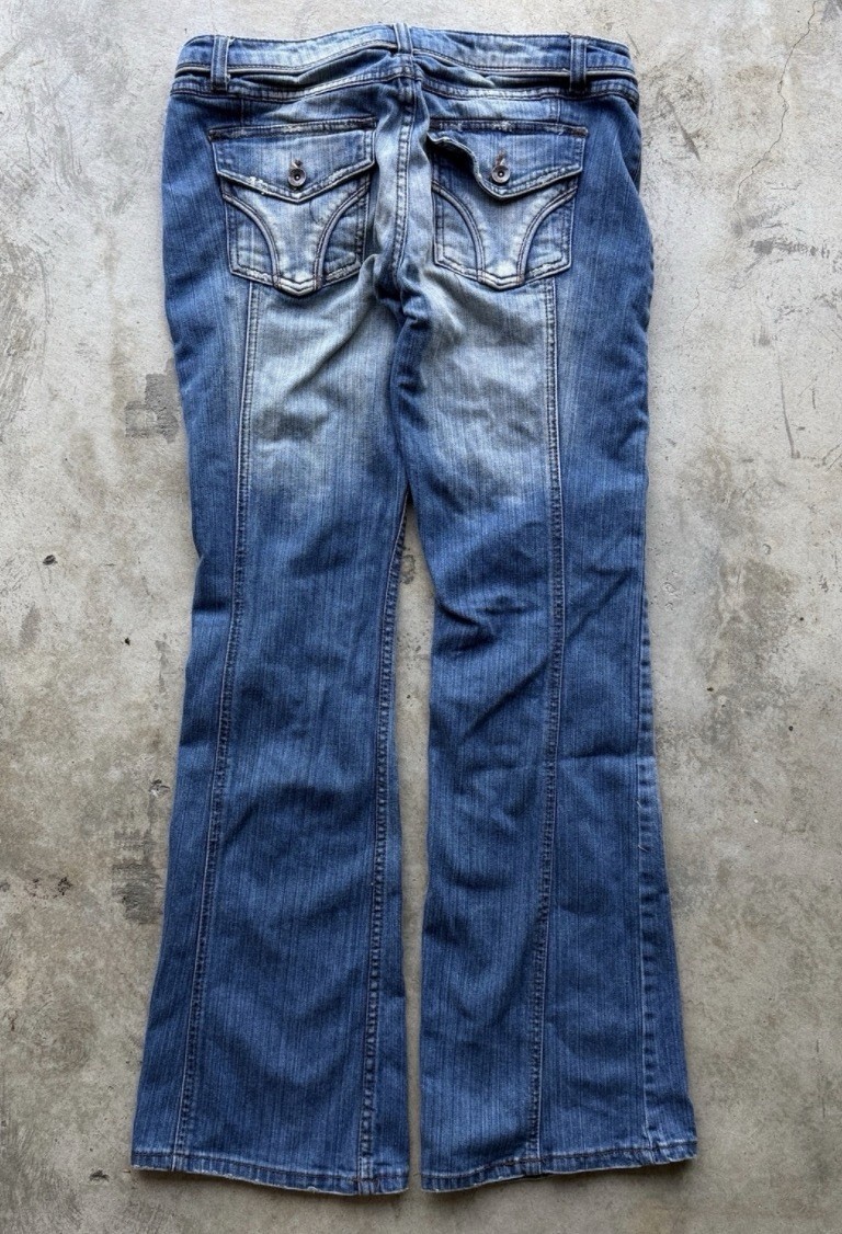 Squeeze Jeans SUPER Y2K Button Flap Jeans Size 11 Flare Bootcut Medium Wash