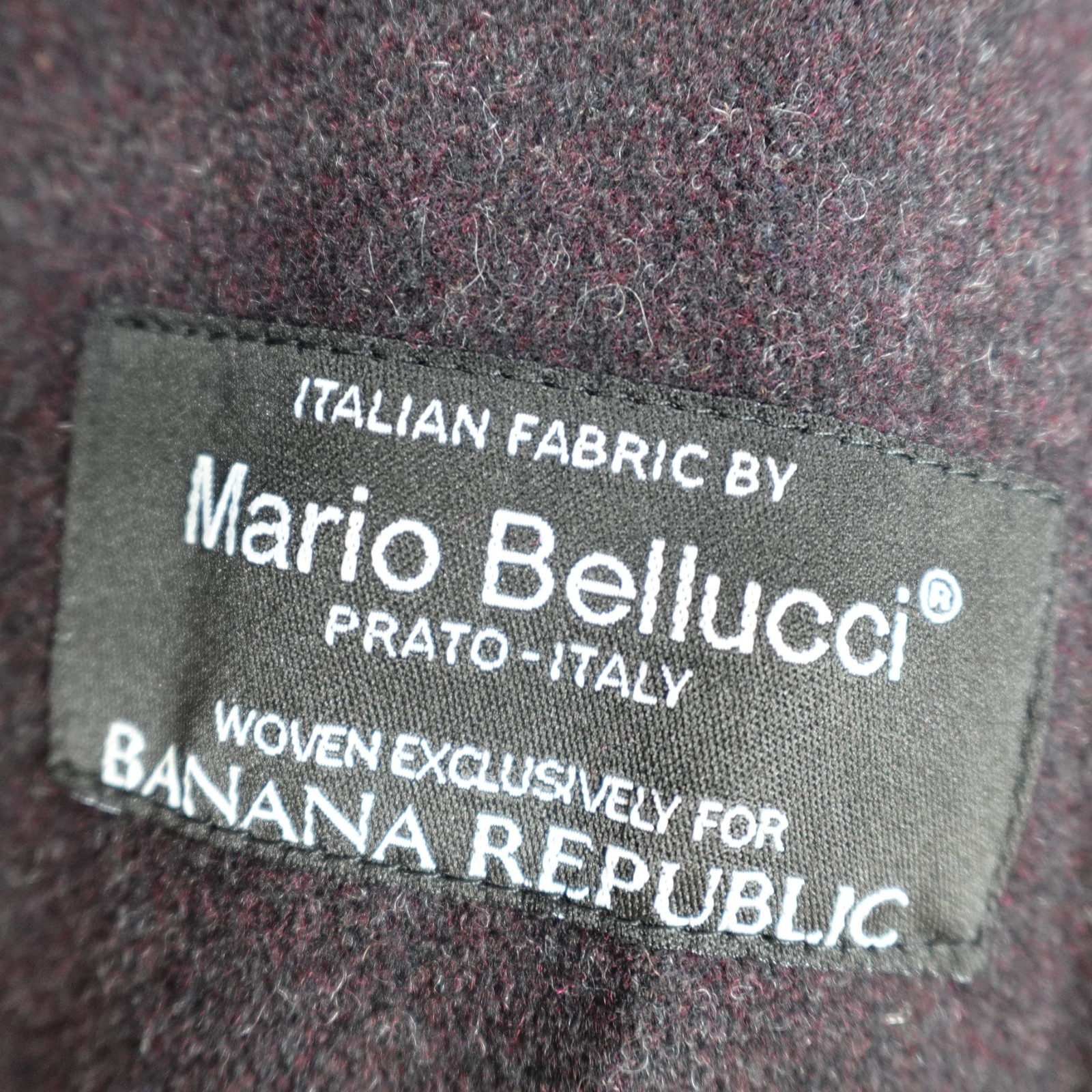 Banana Republic Medium Red Maroon Top Coat Melton Wool Mario Bellucci