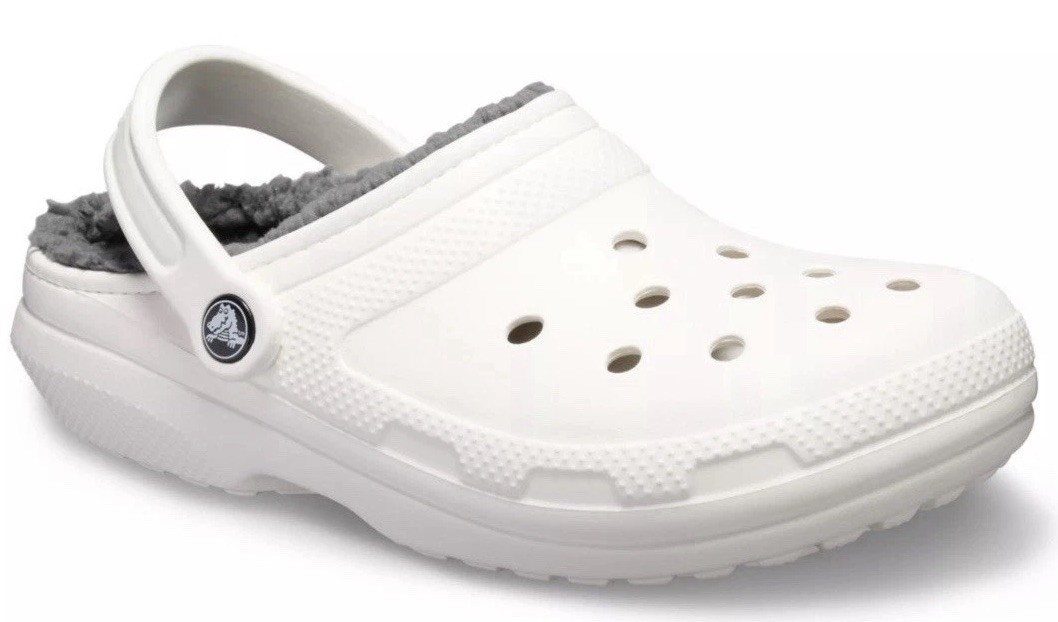 Crocs Baya LINED Clogs White/Grey MENs Size 12 NEW W TAG FREESHIP