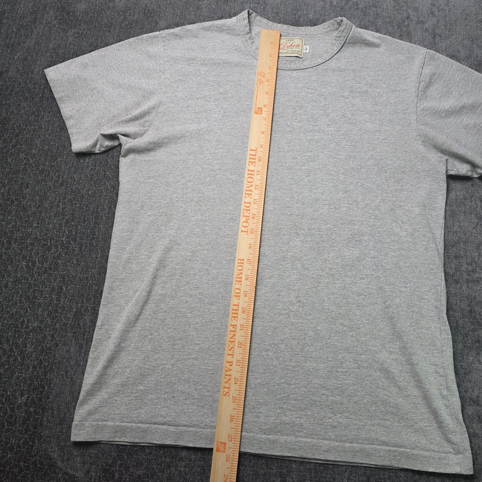 Dehen Knitting Co 1920 Heavy Duty T-Shirt Men’s L Made In USA Gray Thick Cotton