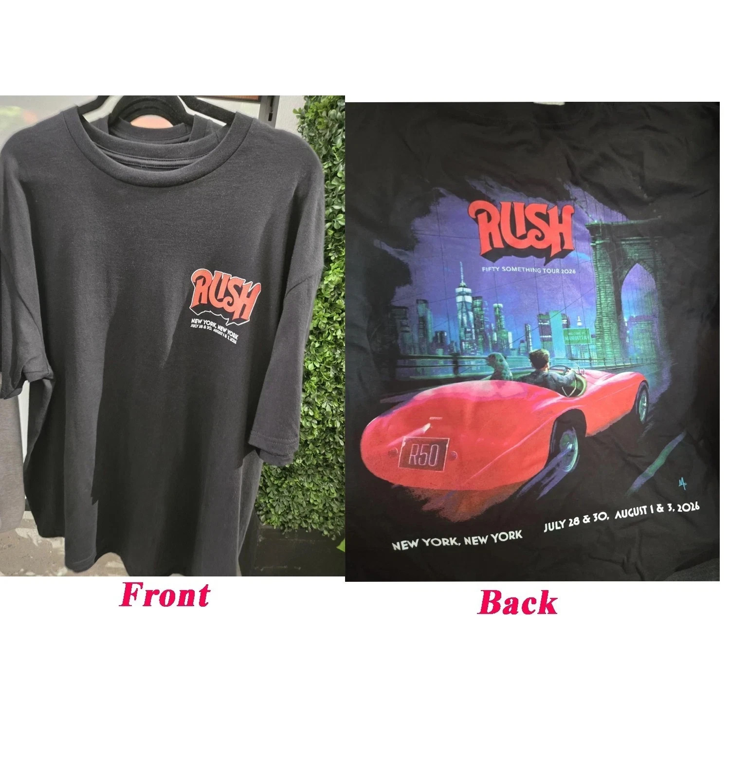 RUSH Fifty Something Tour 2026 NYC Madison Square Garden Reprint T-Shirt