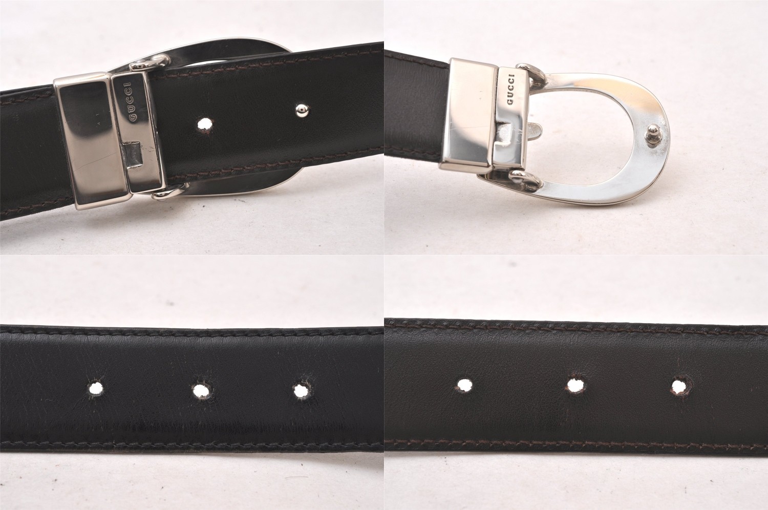 Authentic GUCCI Vintage Belt Leather Size 77-82cm 30.3-32.3″ Black 869AA