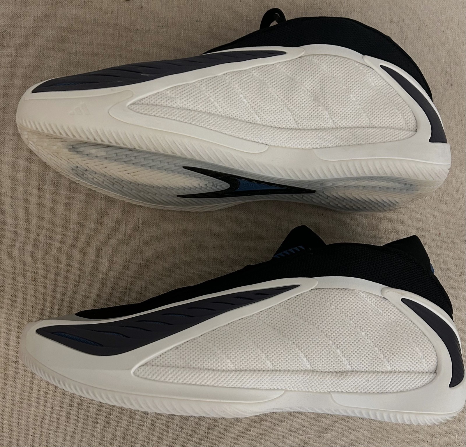 New Adidas Anthony Edwards 2 White Black Blue -JQ9493 Basket Ball Shoes Size 12