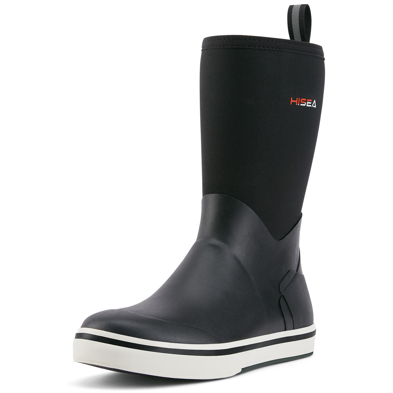 HISEA Men Mid-Calf Fishing Deck Boots Waterproof Non-Slip Gardening Rain Boots