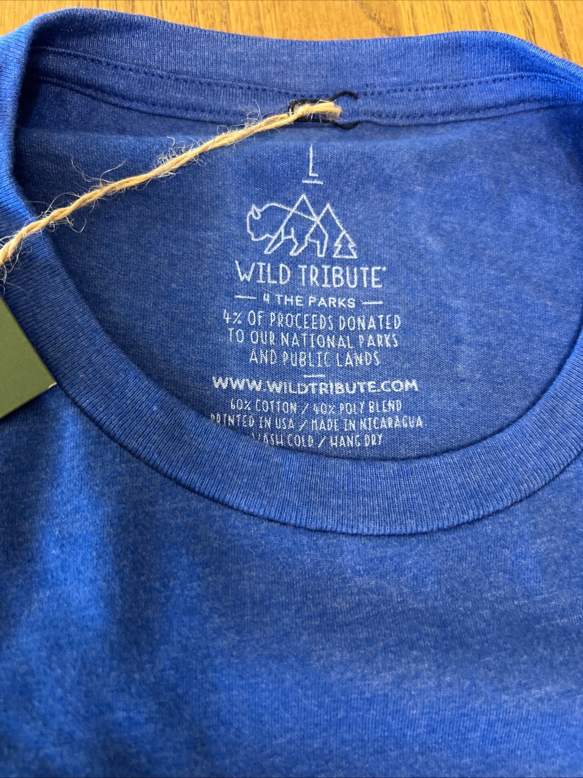 Wild Tribute Blue Buffalo Wind Cave National Park T Shirt Size Large