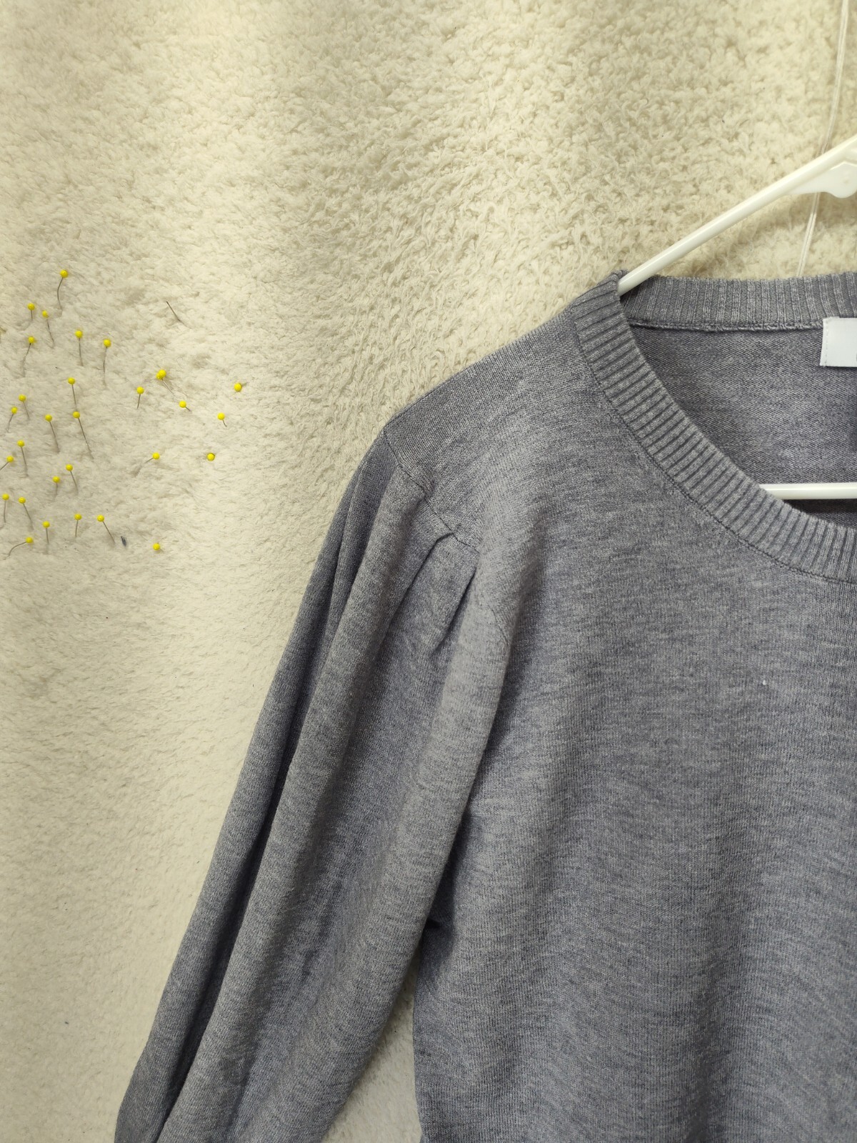 Magaschoni Women Sweater Extra Large Gray Nylon Blend Long Sleeve Knit Pullover