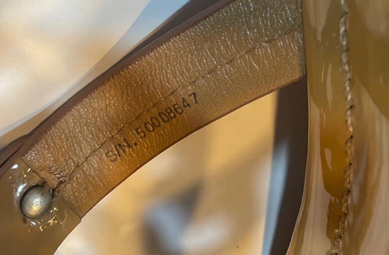 Tory Burch Miller Tan/ Nude Patent Leather Sandals Sz 9 1/2 9.5 M Read/See Pics
