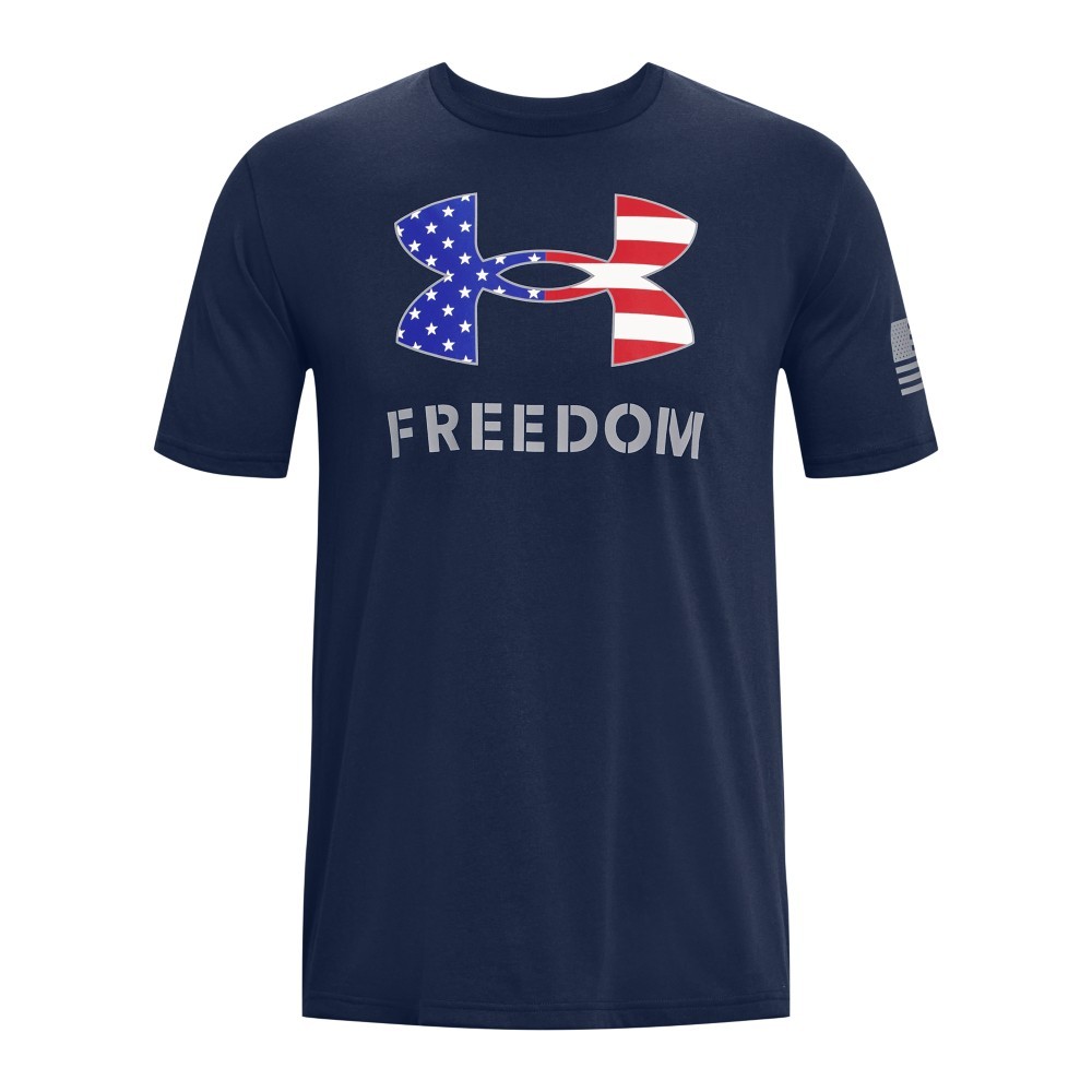 Under Armour 1370811 Men’s UA Freedom Logo T-Shirt, Academy/Red, Small