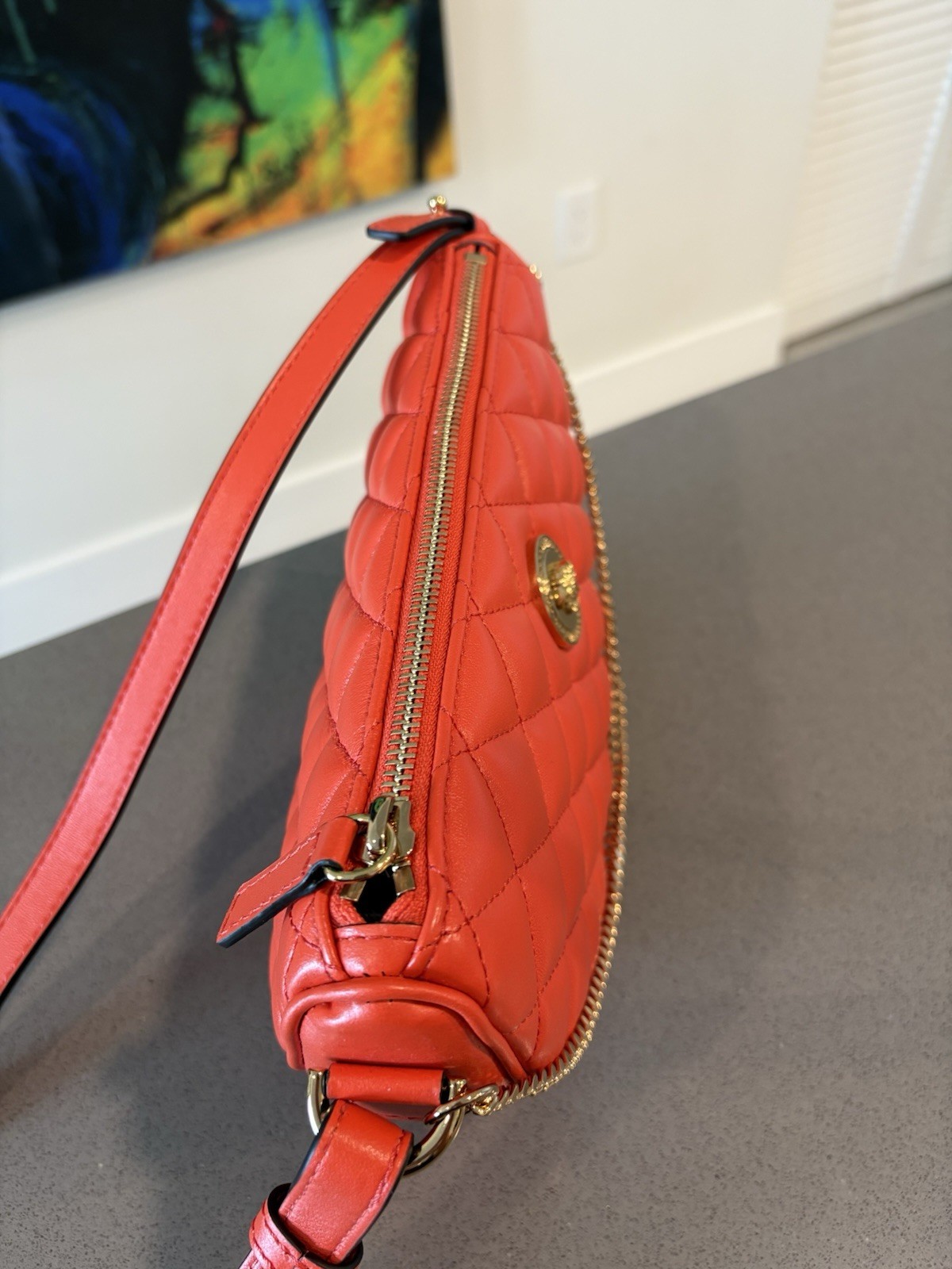 NWT Versace Half Moon Bag + Metal Coral Gold $ 1875 Retail Hot Deal