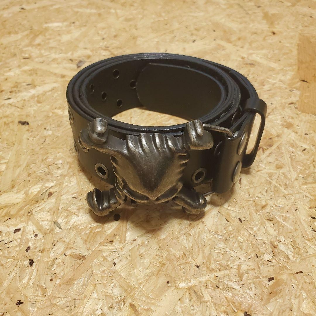 Oakley Archive Skull Buckle Black Belt 107cm Vintage Metal Buckle Excellent