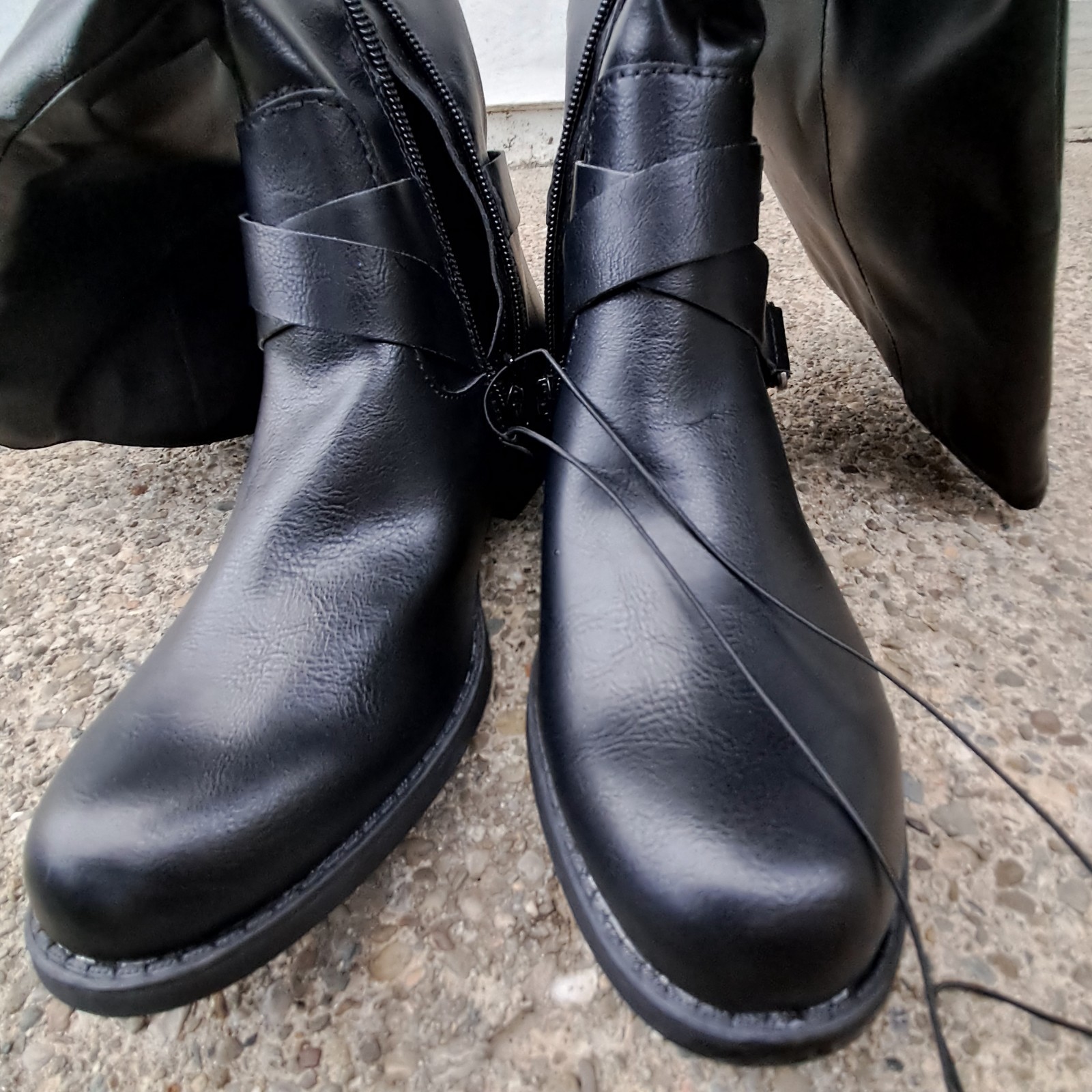 New 6 1/2 Morgan Taylor boots With Side Zipper Decor:Buckle Strap US 6 1/2