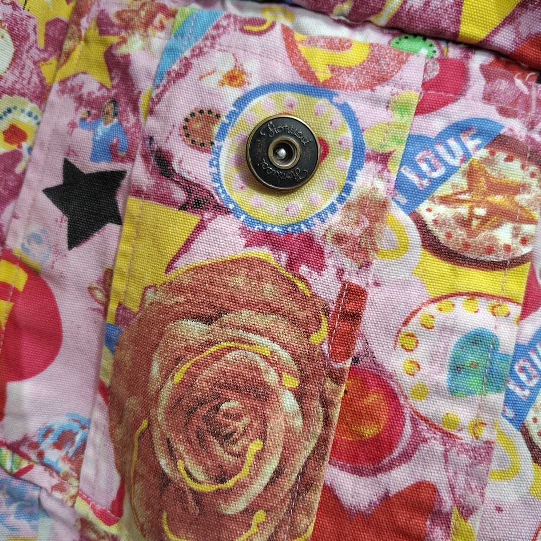 Fiorucci Trench Coat Pop Art Jacket Graphic Roses Mermaid Coquette L AOP VTG