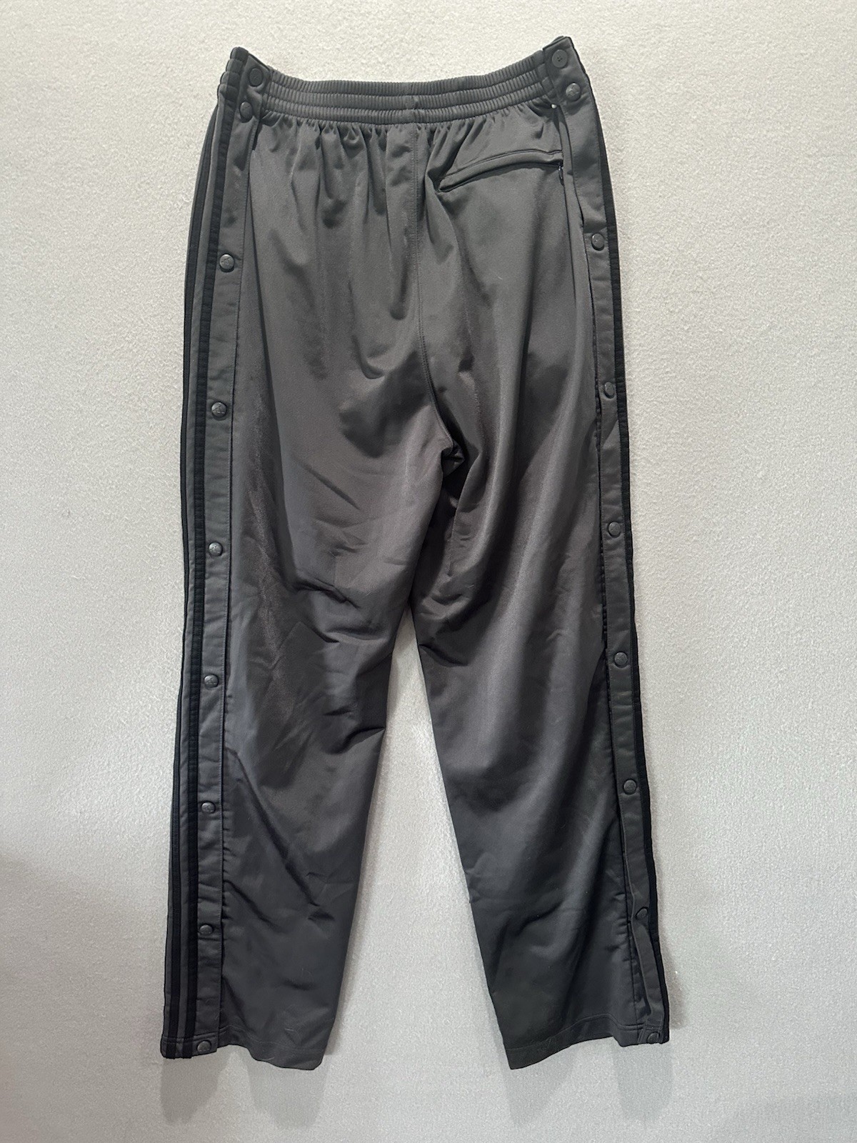 Vintage Adidas Soft Shiny Dazzle Pants Size L Silky Snap Tear Away Baggy Gray