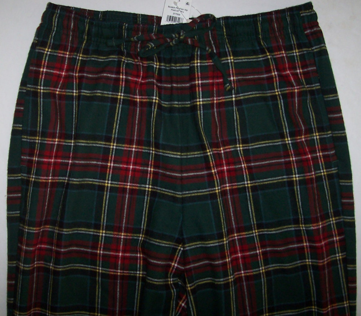 NWT L.L. Bean Scotch Plaid GREEN/RED/BLACK Cotton FLANNEL Pajama Pants Men’s L