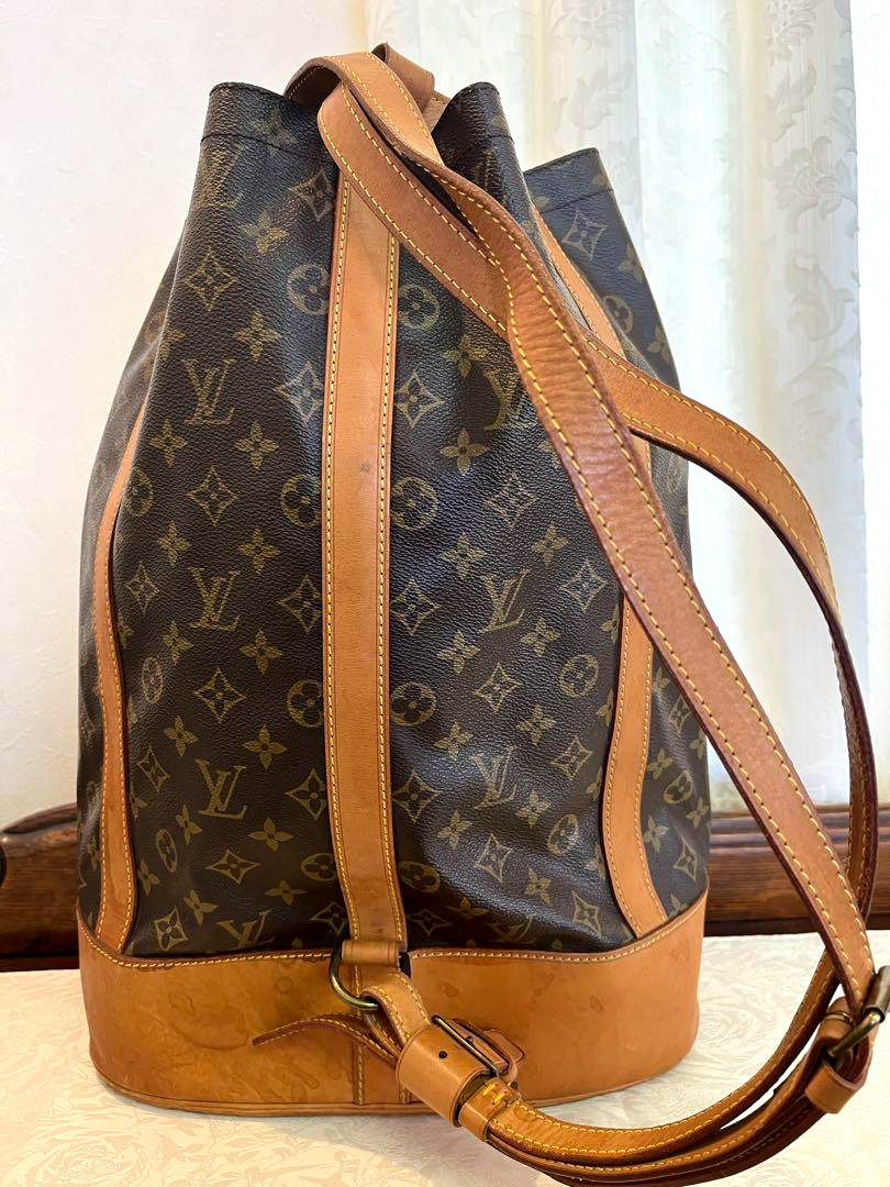 Rare LOUIS VUITTON Randonee Monogram Shoulder Bag M42244 Vintage 12.6in Auth