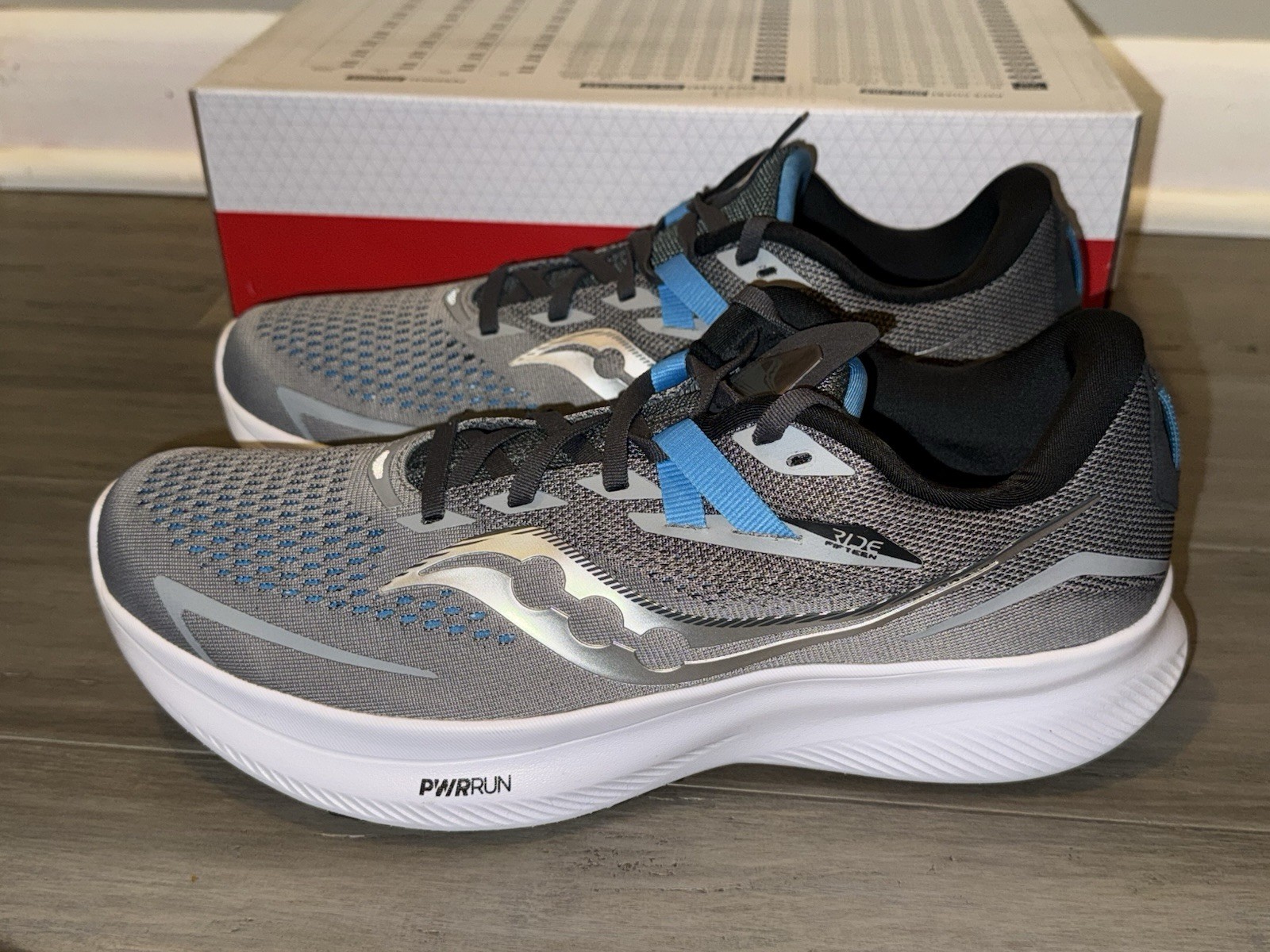 NEW Saucony Ride 15 Alloy / Topaz S20729-15 Men’s Size 9.5 Medium Sneakers