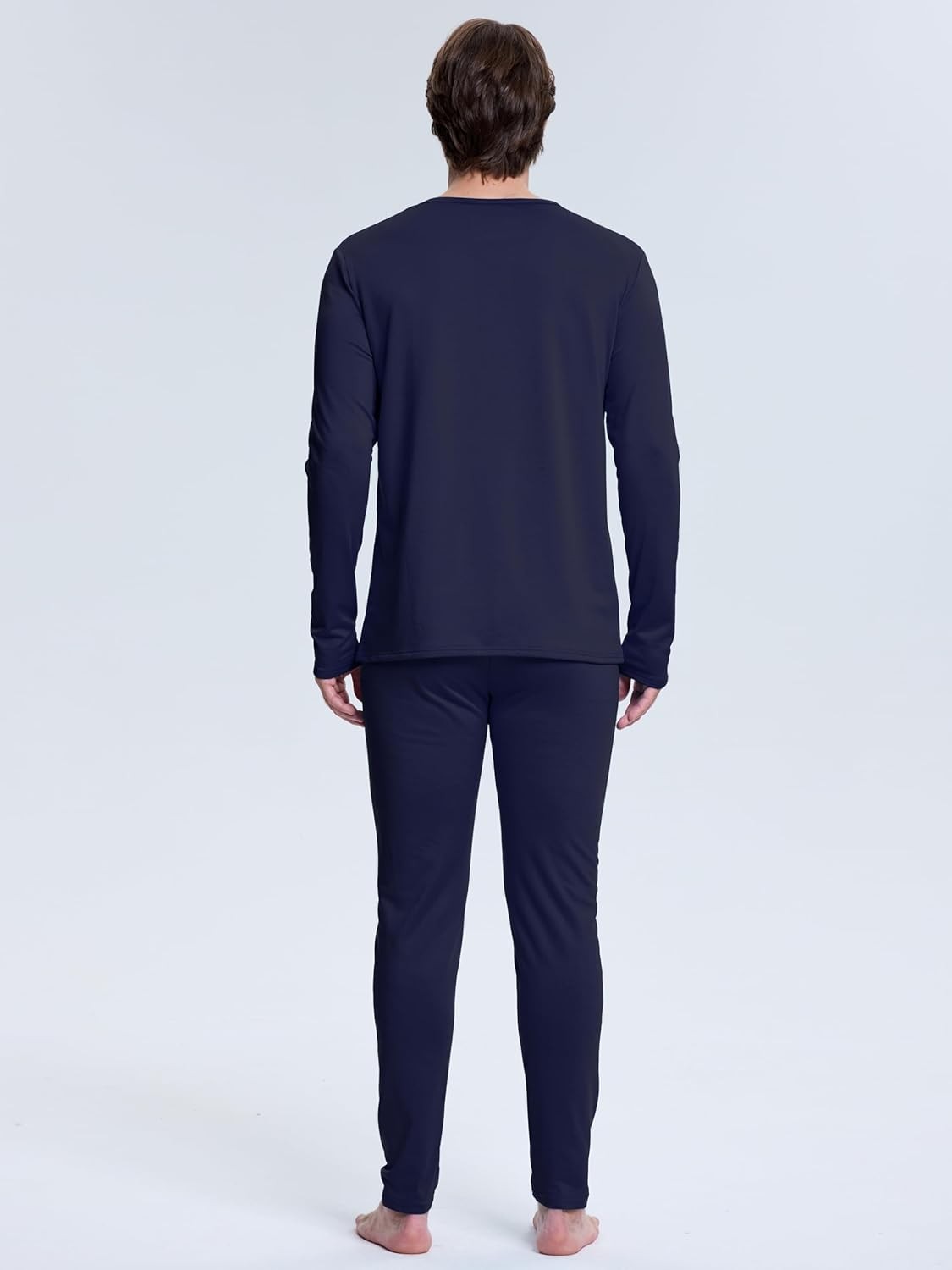 Men Thermal Underwear Set Long Johns Fleece Lined Base Layer Winter Warm Soft