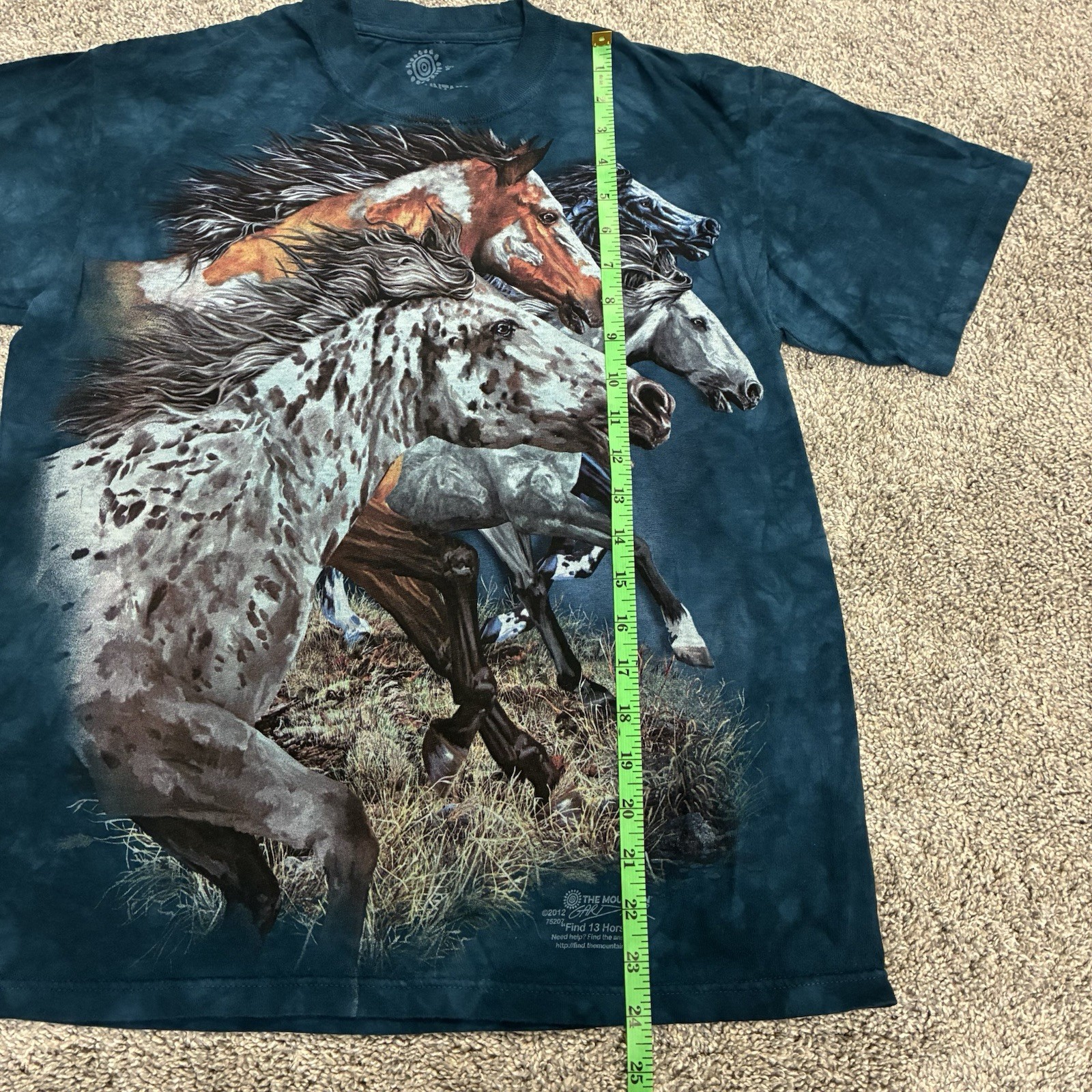 The Mountain Horse T-Shirt Unisex Small Blue 2012 “Find 13 Horses” Hidden Images