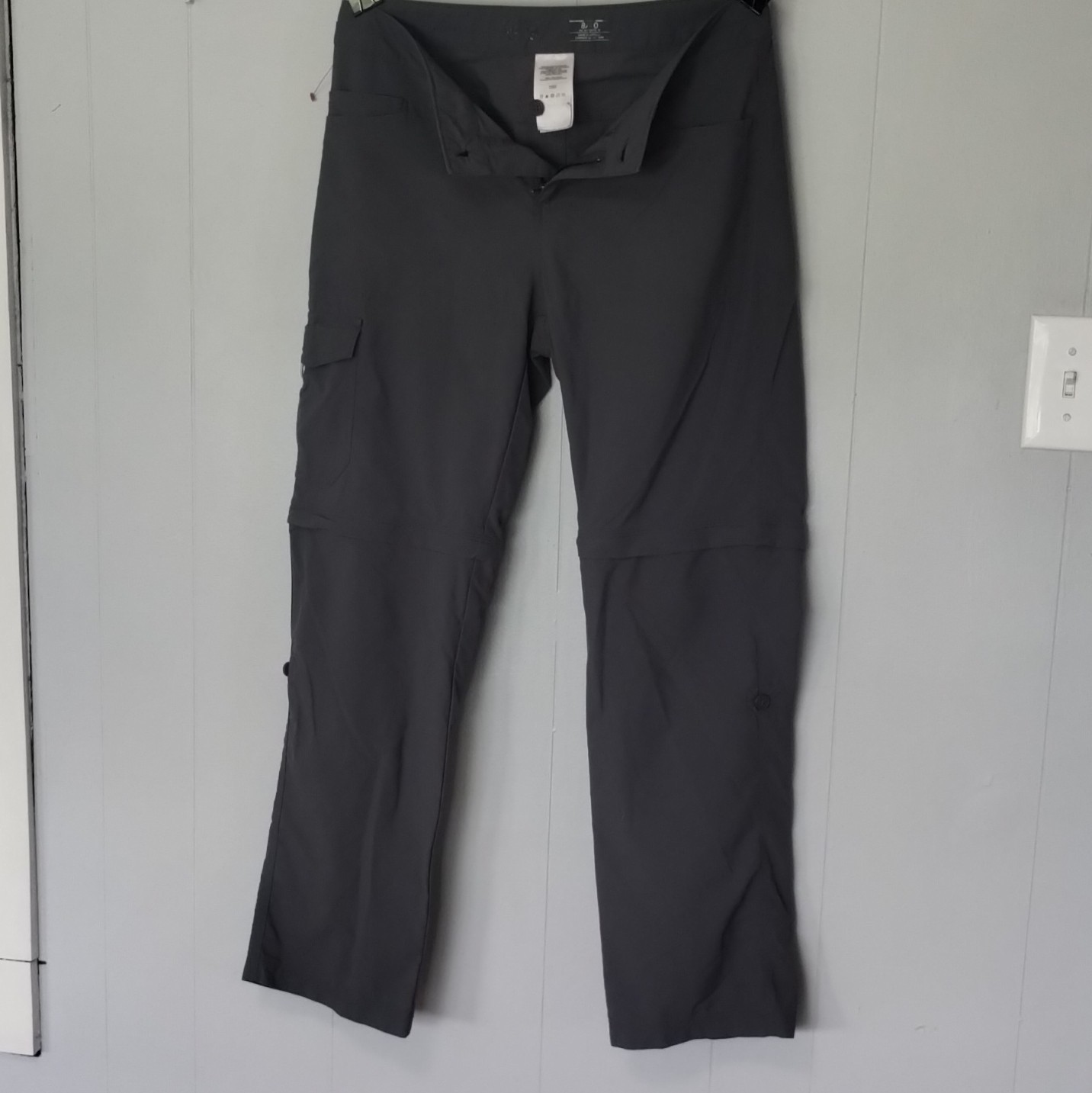 Mountain Hardwear Women’s Gray Cargo Pants Straight Leg Ripstop Nylon 30″