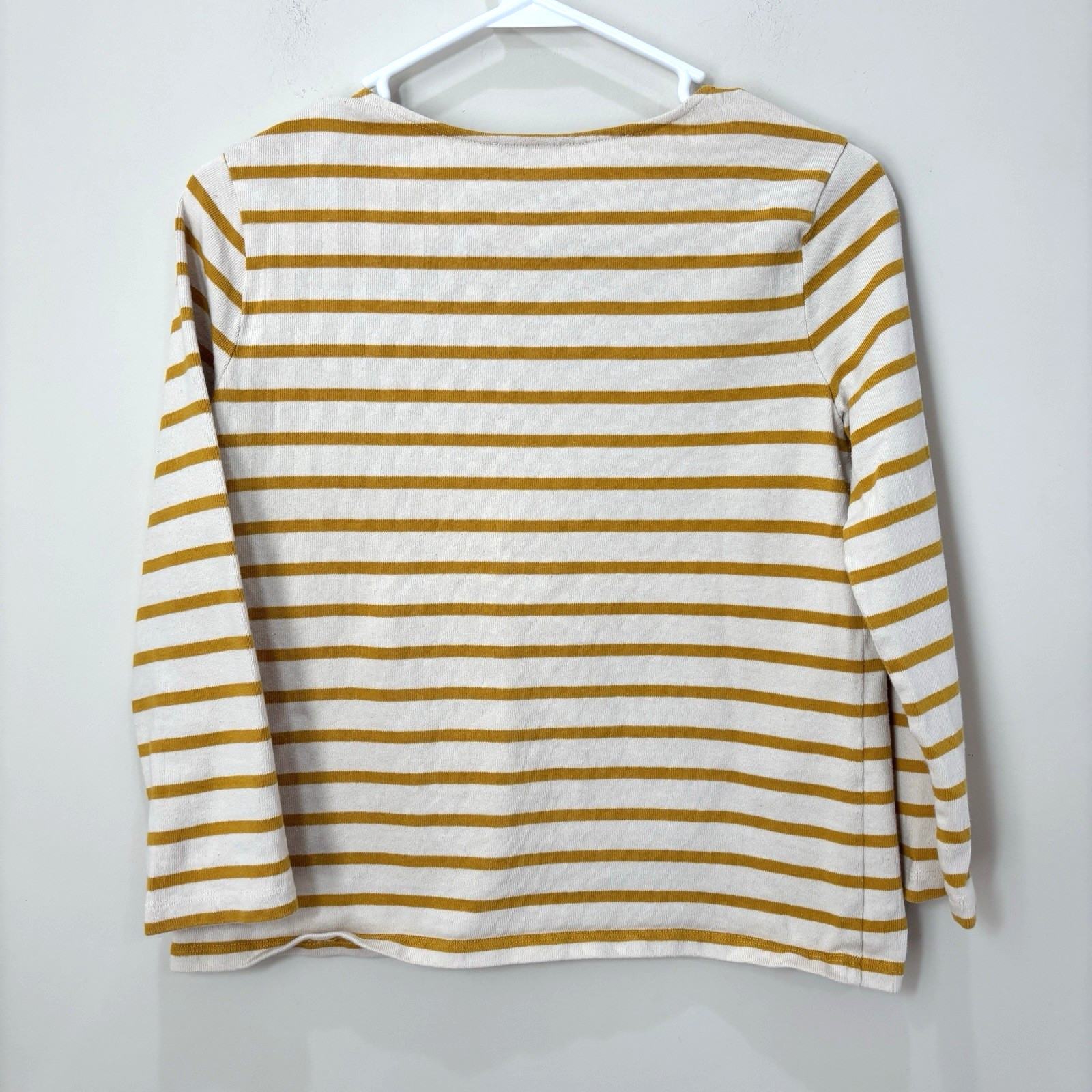 Sezane Colette Mariniere Top Women XXS Beige Gold Stripe Breton Nautical Preppy