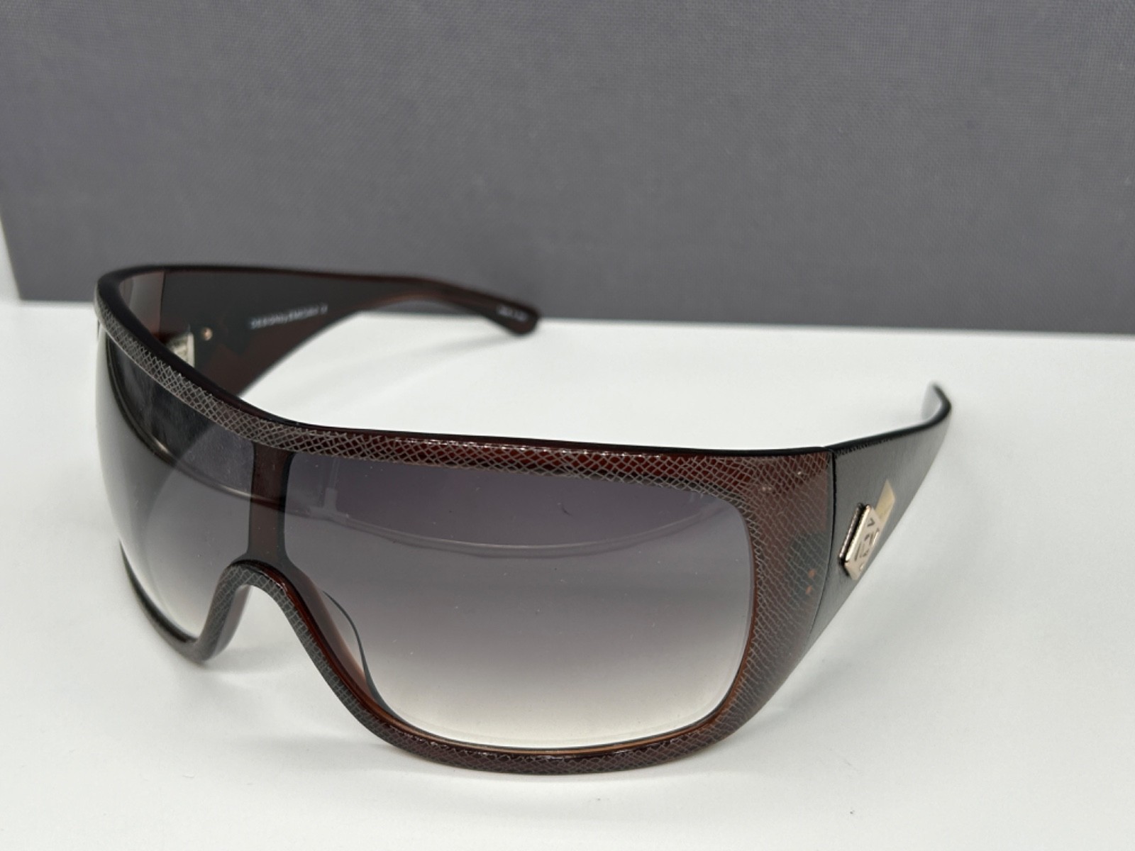 Enni Marco sunglasses women Y2K brown gray L XL large 055 NP: €299