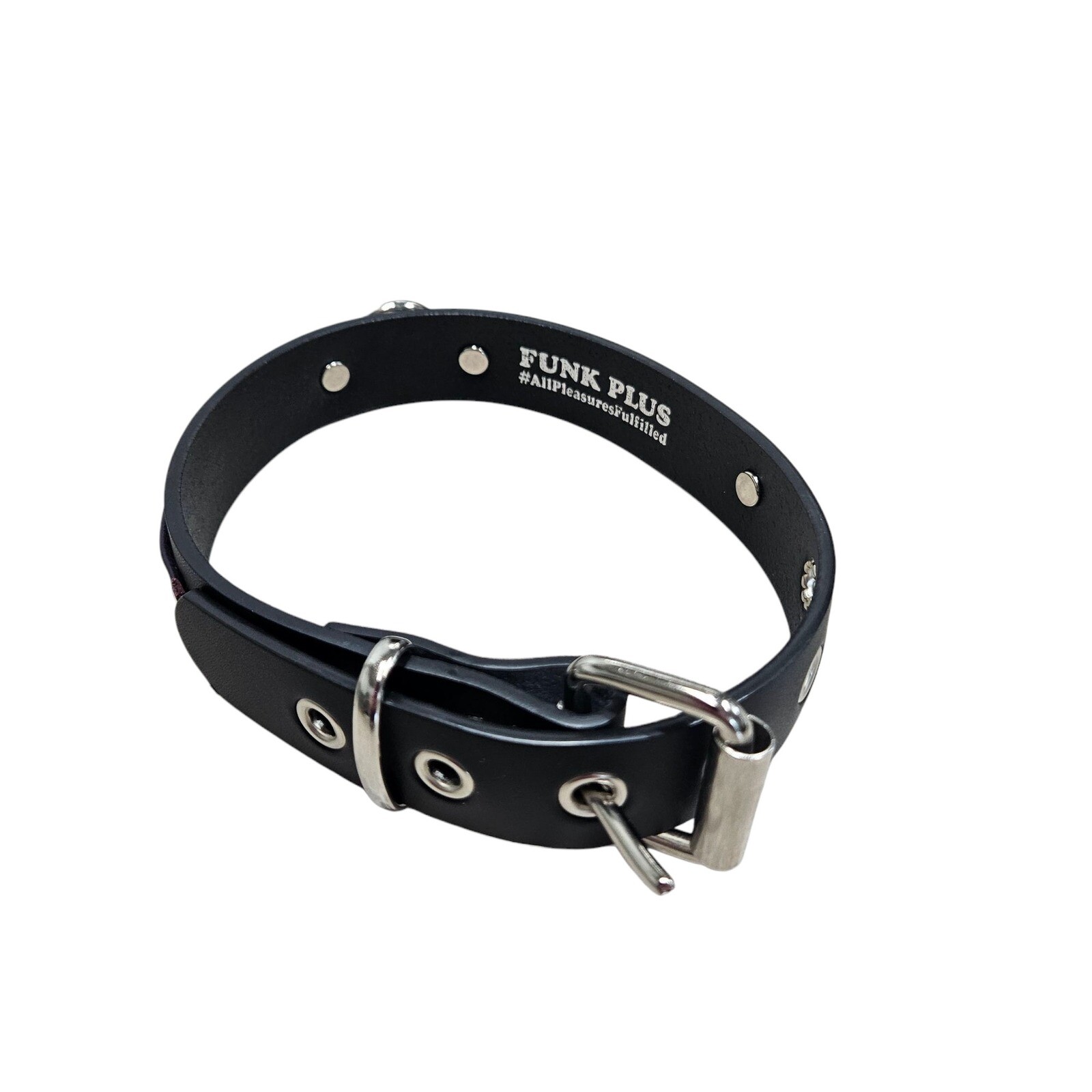 Funk Plus Choker Collar Buckle O-Ring Studded Black Purple Men’s