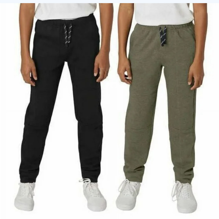 LEE BOYS 2 PACK RUGGED KNEE JOGGERS(BLACK OLIVE XS 5/6)NWT