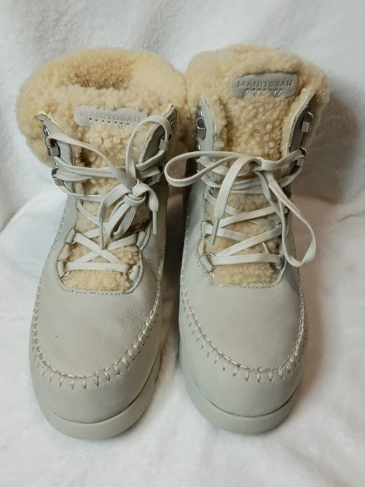 Manitobah Women’s Half Wrap Fur Suede Boots, Size 9, Gray