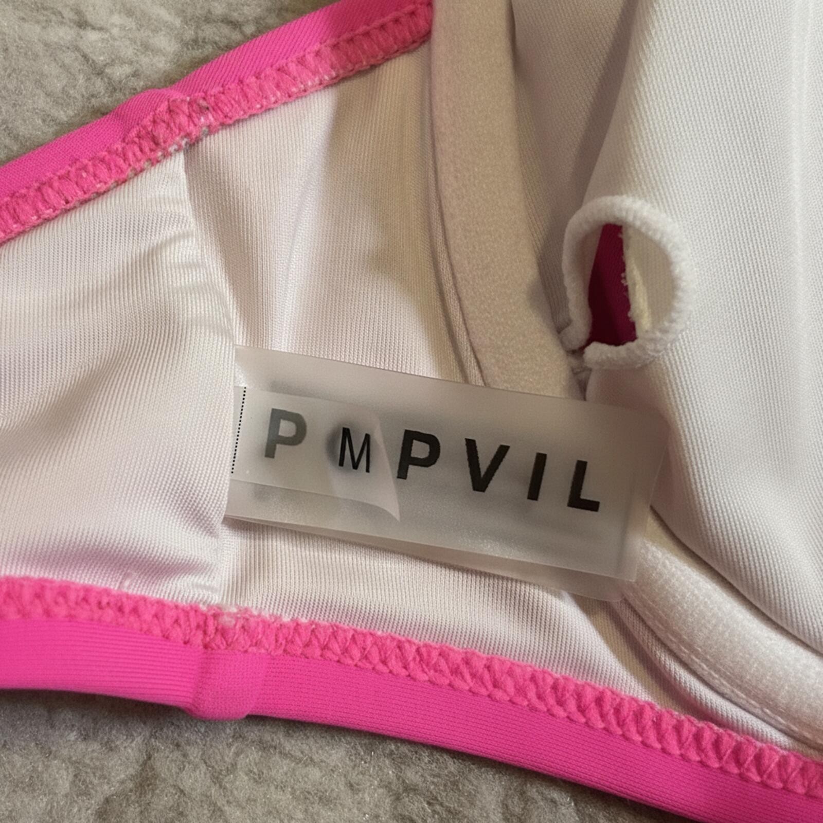 POPVIL Pink Red Colorblock Mix&Match Bikini Top Adjustable Straps