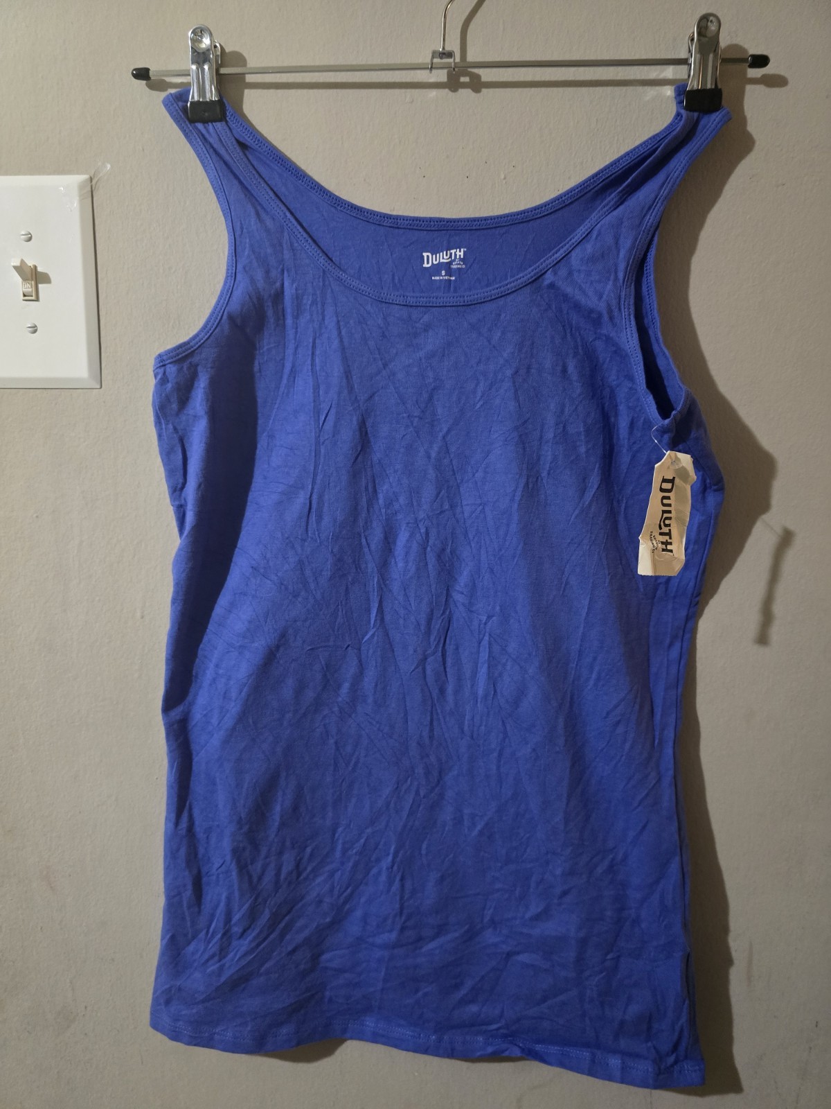 Duluth Women’s Blue Scoop Neck Sleeveless Solid Tank Top Regular Size S