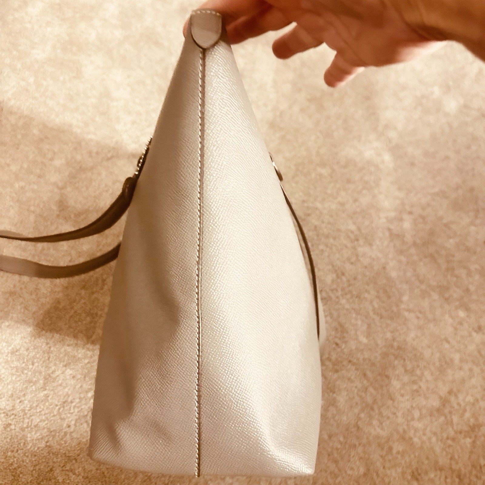 Coach Gallery Tote Large Crossgrain Leather Gray Zip Top Shoulder Bag F79608 EUC