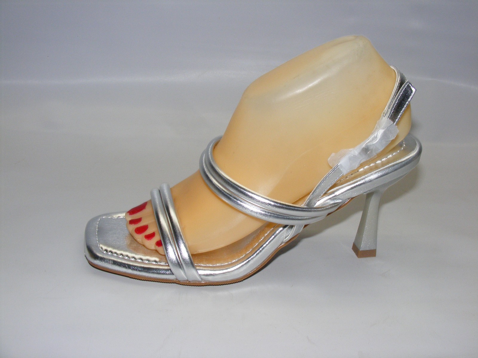 Zurin Silver Strappy Heels Size 9 M Sandals Square Open Toe Dress Wedding Party