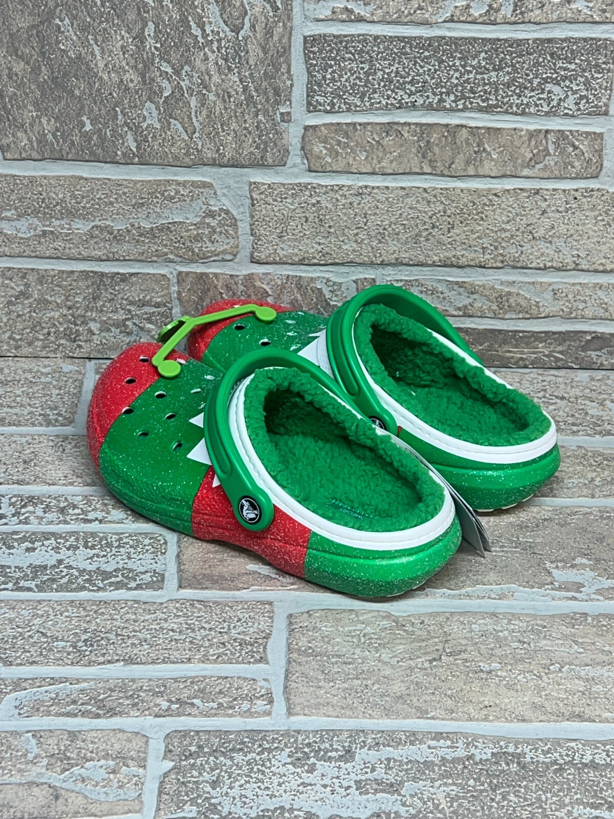 Crocs Classic Lined Holiday Christmas Elf Fur Lined Clogs Shoes Size M5/W7 NWT