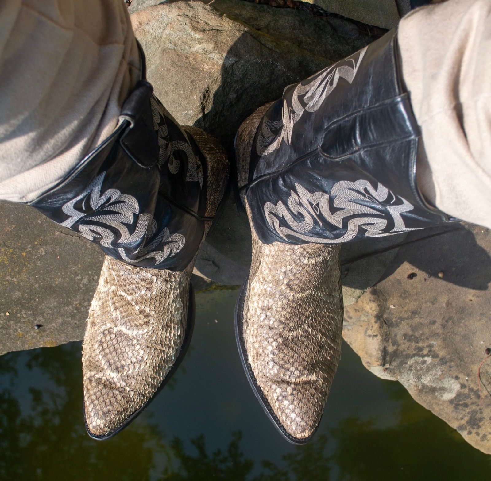 14D Men’s Cowboy Boots Western Diamondback Rattle Snake (Customized)