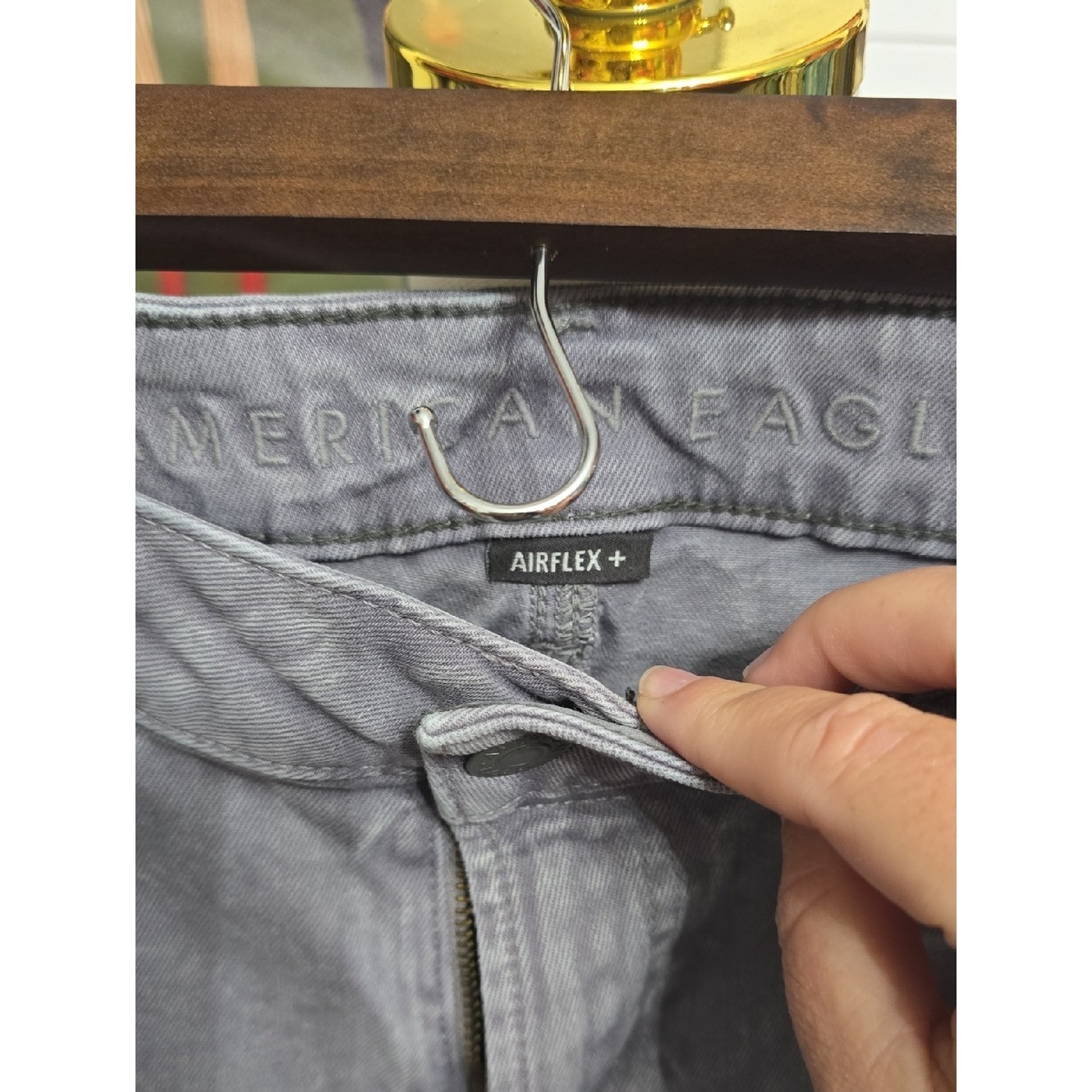 American Eagle Outfitters Light Gray AirFlex+ Jeans 30