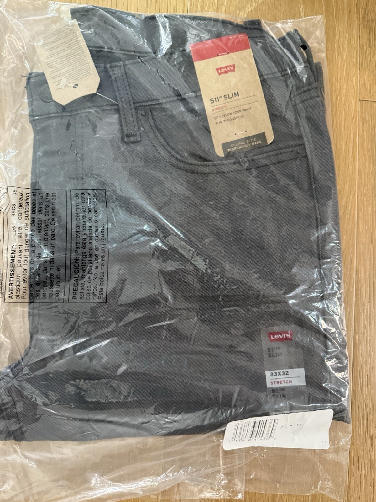 Levi’s® 511™ Slim Fit Jeans – Grey/Black 3D – Men’s 33×32