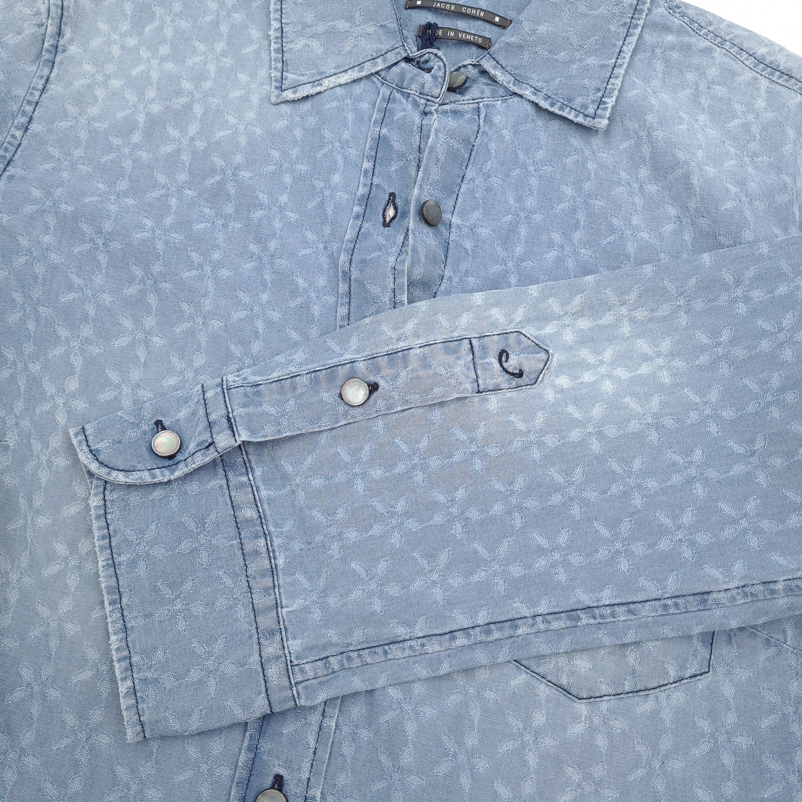 Jacob Cohen Denim Shirt Blue Geo Button Up Casual Everyday Women Lt1 Size S
