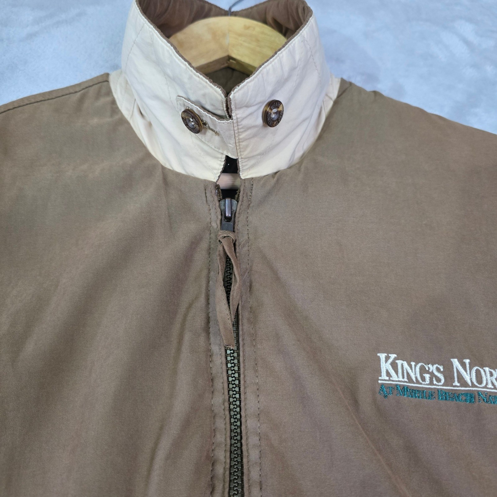Weatherproof Men’s Bomber Jacket XL Brown “King’s North” Embroidered Full Zip